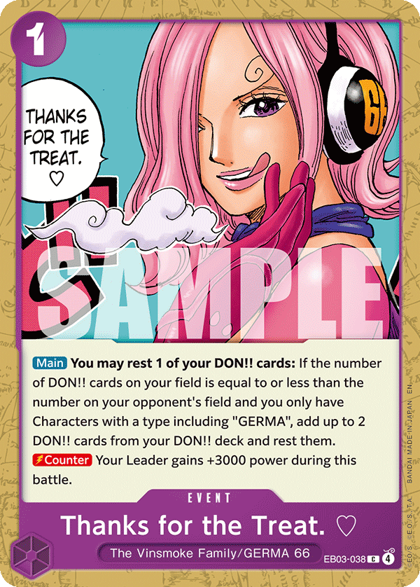 Thanks for the Treat. EB03-038 - Extra Booster: One Piece Heroine's Edition EB03 kart görseli