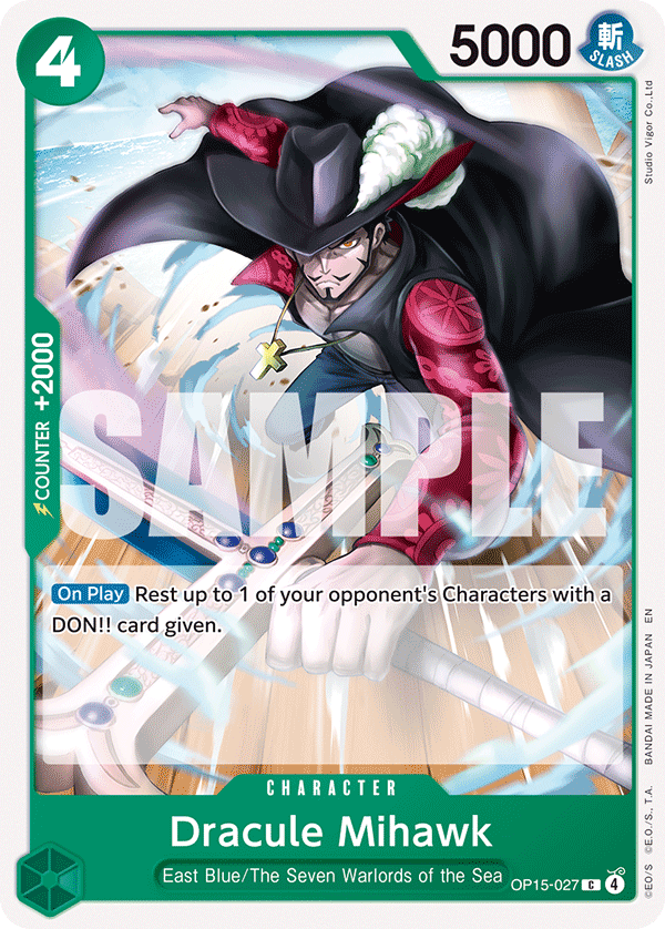 Dracule Mihawk OP15-027 - Adventure on Kami's Island OP15-EB04 kart görseli