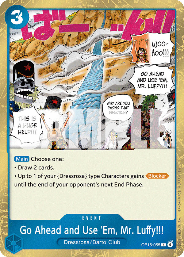 Go Ahead and Use 'Em, Mr. Luffy!!! OP15-055 - Adventure on Kami's Island OP15-EB04 kart görseli