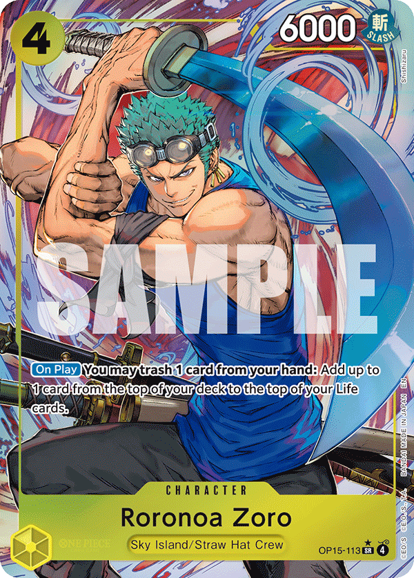 Roronoa Zoro (OP15-113) (Alternate Art) OP15-113 - Adventure on Kami's Island OP15-EB04 kart görseli
