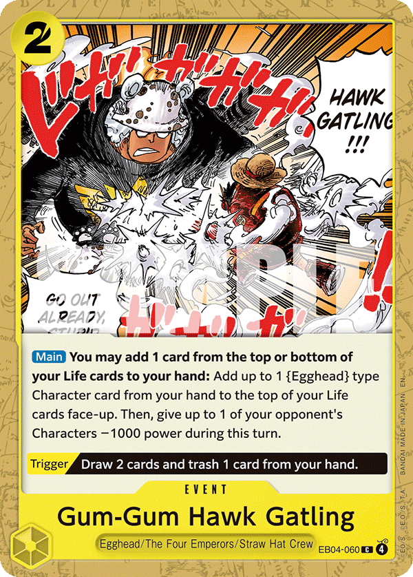 Gum-Gum Hawk Gatling EB04-060 - Adventure on Kami's Island OP15-EB04 kart görseli