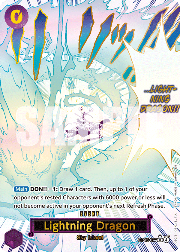 Lightning Dragon (Alternate Art) OP15-077 - Adventure on Kami's Island OP15-EB04 kart görseli