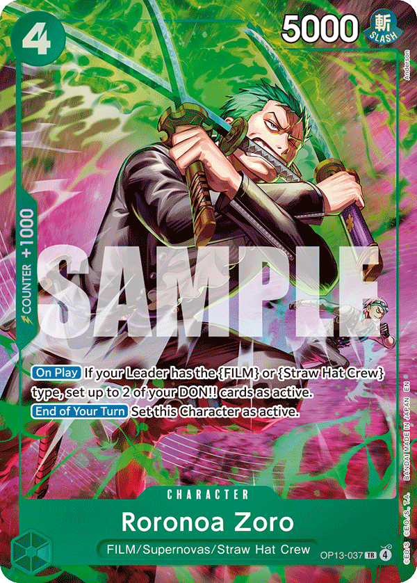 Roronoa Zoro (OP13-037) OP13-037 - Adventure on Kami's Island OP15-EB04 kart görseli