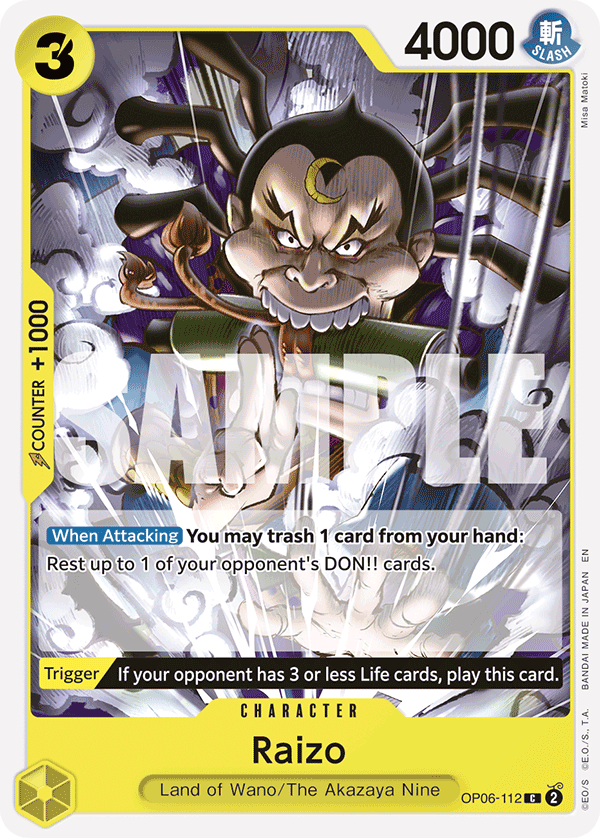 Raizo (Reprint) OP06-112 - ST28: Yellow Yamato kart görseli