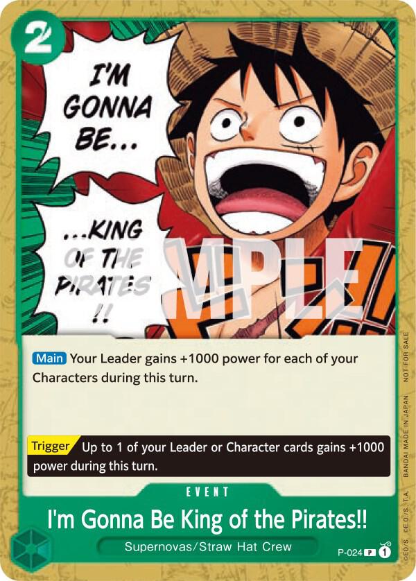 I'm Gonna Be King of the Pirates!! P-024 - One Piece Promo kart görseli