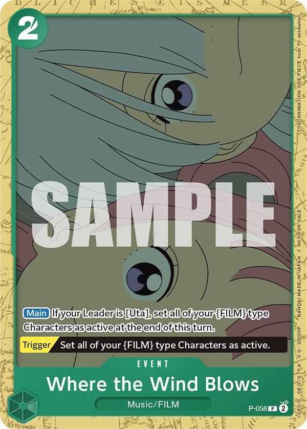 Where the Wind Blows (Starter Deck 11: Uta Deck Ba P-058 - One Piece Promo kart görseli
