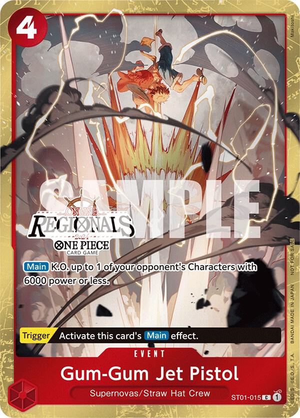 Gum-Gum Jet Pistol (Online Regional 2024) [Partici ST01-015 - One Piece Promo kart görseli