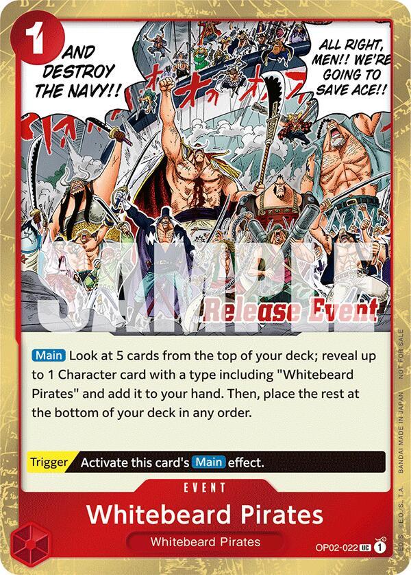 Whitebeard Pirates (ST15 - ST20 Release Event Winn OP02-022 - One Piece Promo kart görseli