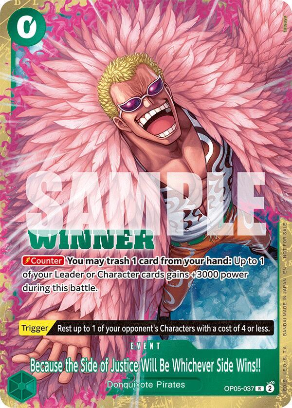 Because the Side of Justice Will Be Whichever Side OP05-037 - One Piece Promo kart görseli