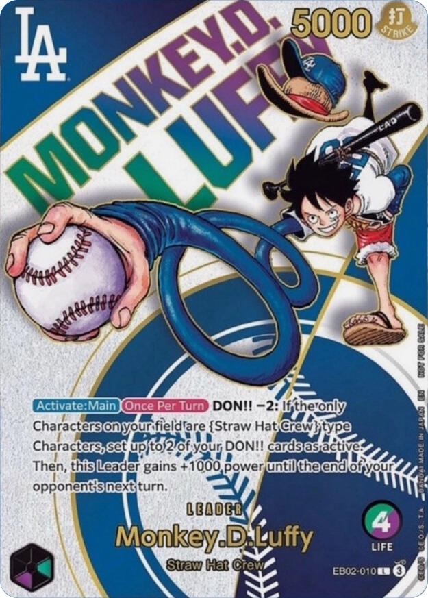 Monkey.D.Luffy (010) (Dodgers x ONE PIECE) EB02-010 - One Piece Promo kart görseli