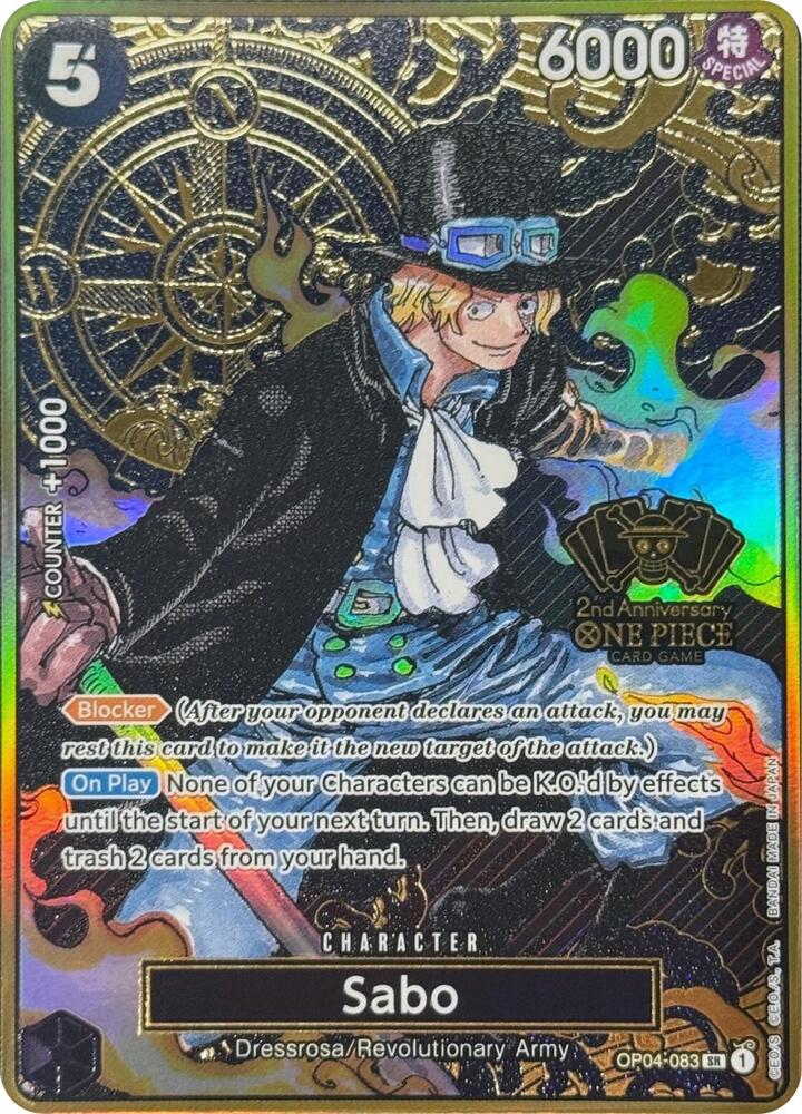 Sabo (One Piece Japanese Version 2nd Anniversary S OP04-083 - One Piece Promo kart görseli