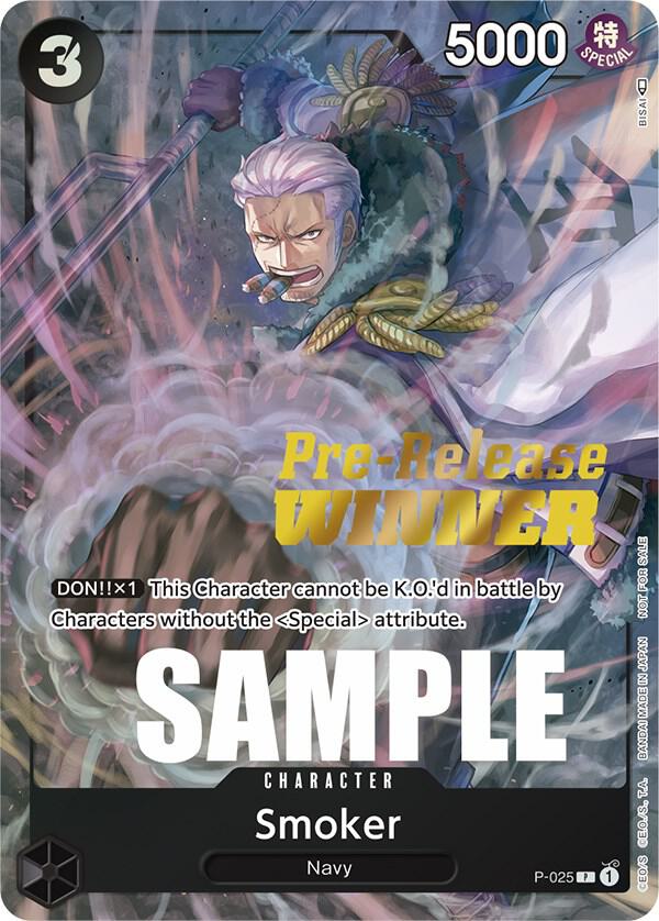 Smoker (Pre-Release) [Winner] P-025 - One Piece Promo kart görseli