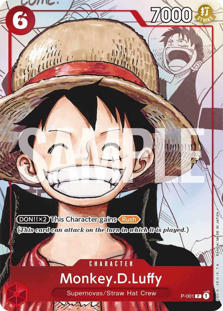 Monkey.D.Luffy (Alternate Art) P-001 - One Piece Promo kart görseli