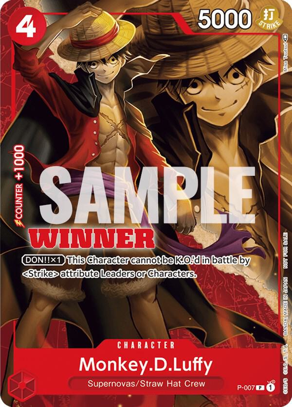 Monkey.D.Luffy - P-007 (Winner Pack Vol. 1) P-007 - One Piece Promo kart görseli