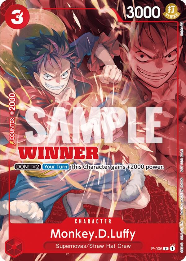 Monkey.D.Luffy - P-006 (Winner Pack Vol. 1) P-006 - One Piece Promo kart görseli