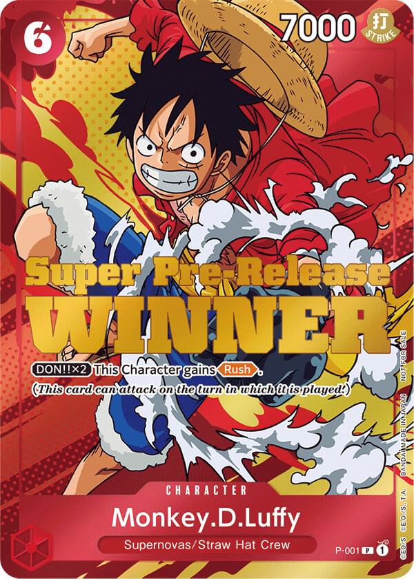 Monkey.D.Luffy (Super Pre-Release) [Winner] P-001 - One Piece Promo kart görseli
