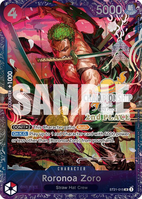 Roronoa Zoro (CS 25-26 2nd Place) ST21-015 - One Piece Promo kart görseli