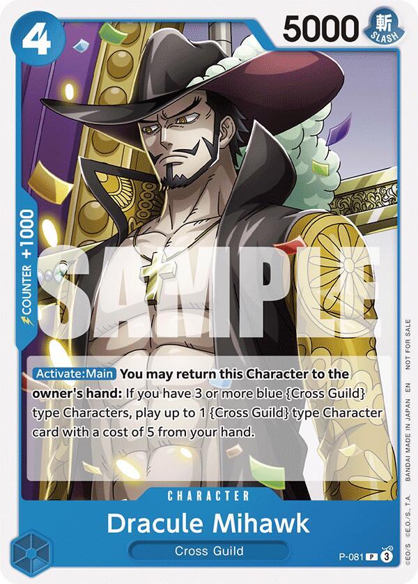 Dracule Mihawk (OP11 Release Event) P-081 - One Piece Promo kart görseli