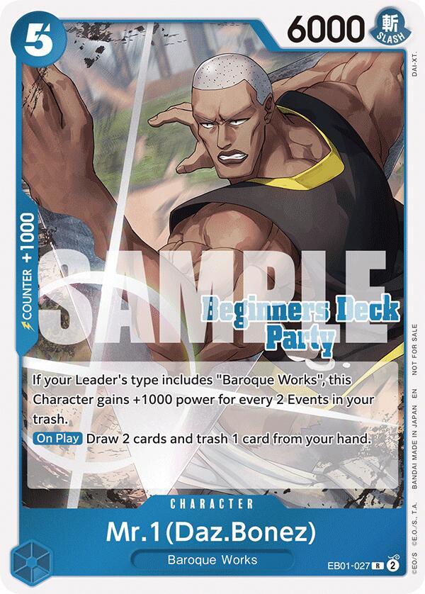 Mr. 1 (Daz.Bonez) (Beginners Deck Party [ST-23] -  EB01-027 - One Piece Promo kart görseli