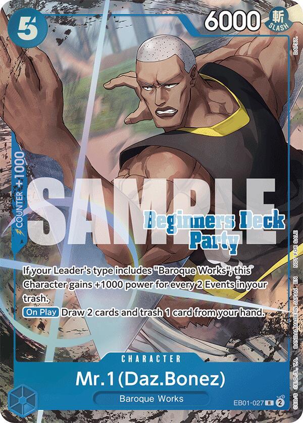 Mr. 1 (Daz.Bonez) (Beginners Deck Party [ST-23] -  EB01-027 - One Piece Promo kart görseli
