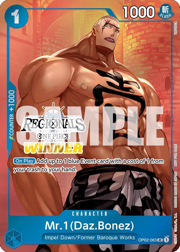 Mr.1 (Daz.Bonez) (Online Regional 2024 Vol. 3) [Wi OP02-063 - One Piece Promo kart görseli