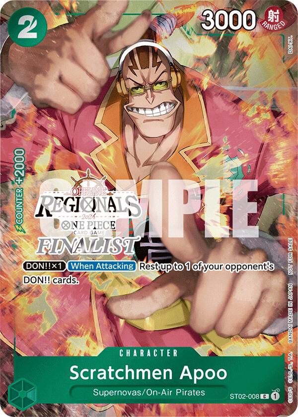 Scratchmen Apoo (Offline Regional 2024) [Finalist] ST02-008 - One Piece Promo kart görseli