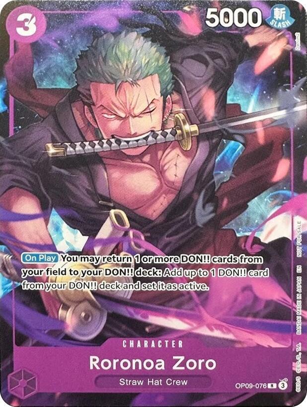 Roronoa Zoro (Welcome Pack Vol. 2) OP09-076 - One Piece Promo kart görseli