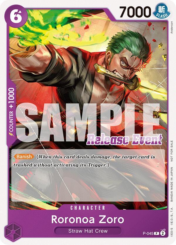 Roronoa Zoro (ST15 - ST20 Release Event Pack) P-045 - One Piece Promo kart görseli