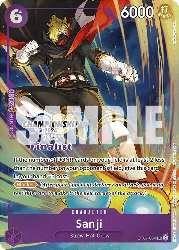 Sanji (Championship 2024 Finalist Card Set) OP07-064 - One Piece Promo kart görseli