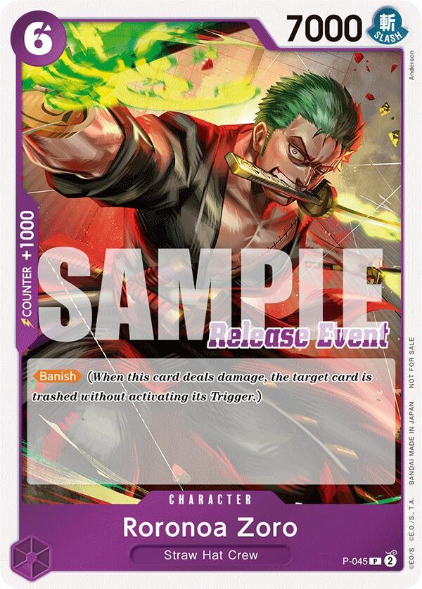 Roronoa Zoro (ST15 - ST20 Release Event Winner Pac P-045 - One Piece Promo kart görseli