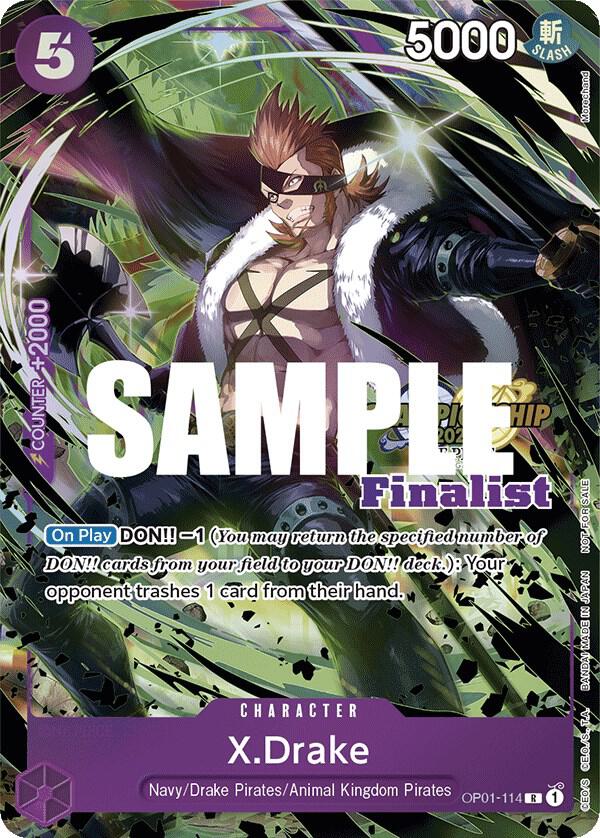 X.Drake (CS 2023 Top Players Pack) [Finalist] OP01-114 - One Piece Promo kart görseli