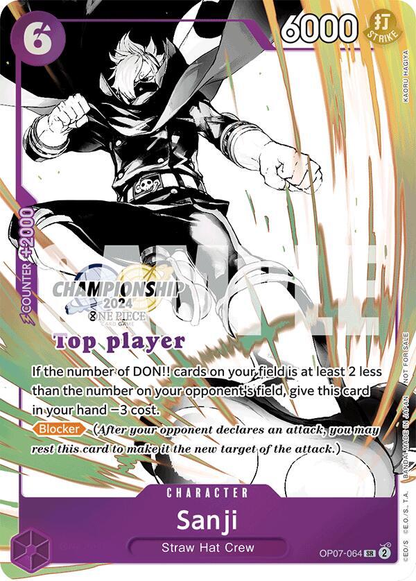 Sanji (Championship 2024 Top Player Pack Vol. 2) OP07-064 - One Piece Promo kart görseli