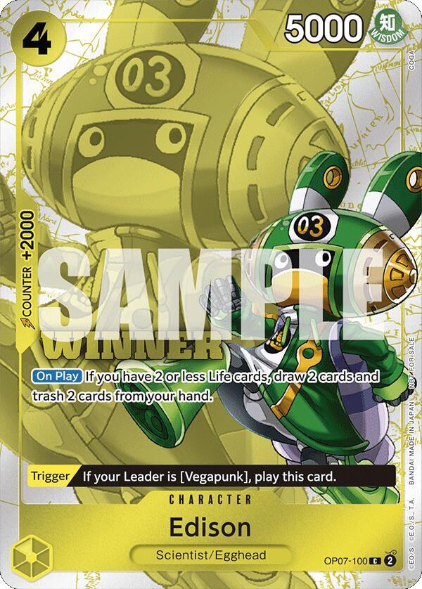 Edison (Winner Pack 2024 Oct.-Dec.) OP07-100 - One Piece Promo kart görseli