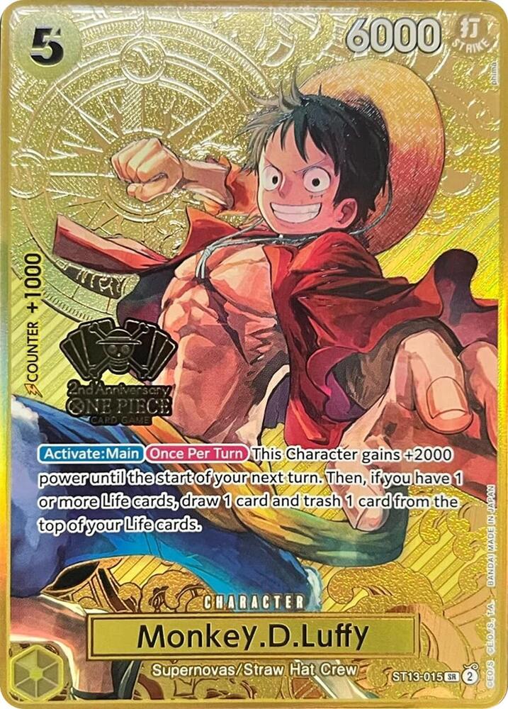 Monkey.D.Luffy (One Piece Japanese Version 2nd Ann ST13-015 - One Piece Promo kart görseli