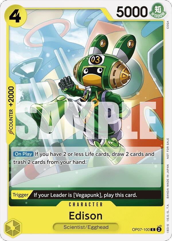 Edison (Tournament Pack 2024 Oct.-Dec.) OP07-100 - One Piece Promo kart görseli