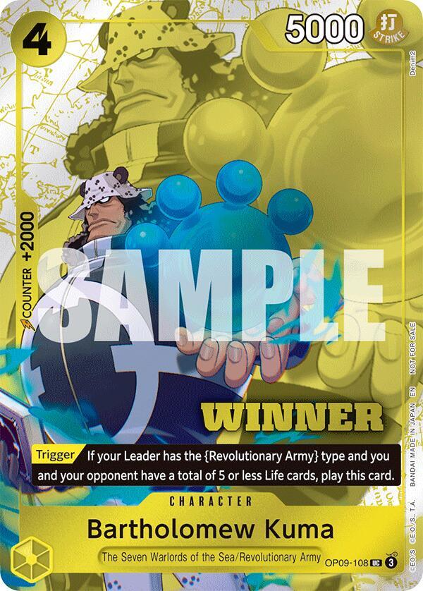 Bartholomew Kuma (Winner Pack 2025 Vol. 4) OP09-108 - One Piece Promo kart görseli