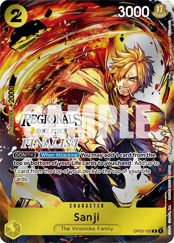 Sanji (Online Regional 2024) [Finalist] OP03-102 - One Piece Promo kart görseli