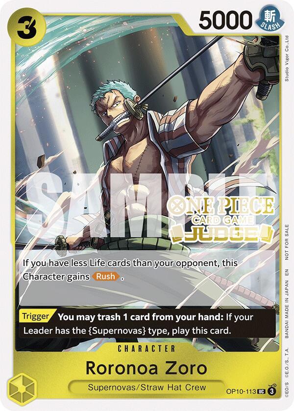 Roronoa Zoro (Judge Pack Vol. 6) OP10-113 - One Piece Promo kart görseli