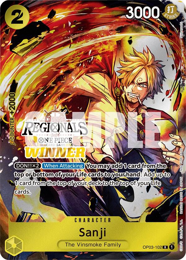 Sanji (Online Regional 2024) [Winner] OP03-102 - One Piece Promo kart görseli