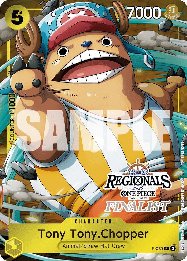 Tony Tony.Chopper (Online Regional Finalist Card S P-089 - One Piece Promo kart görseli