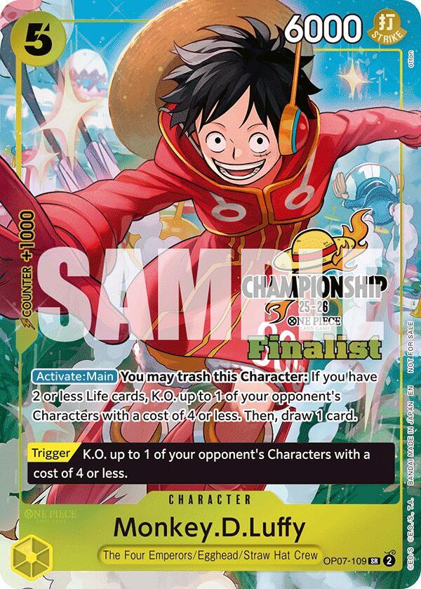 Monkey.D.Luffy (CS 25-26 Finalist Card Set 1) OP07-109 - One Piece Promo kart görseli
