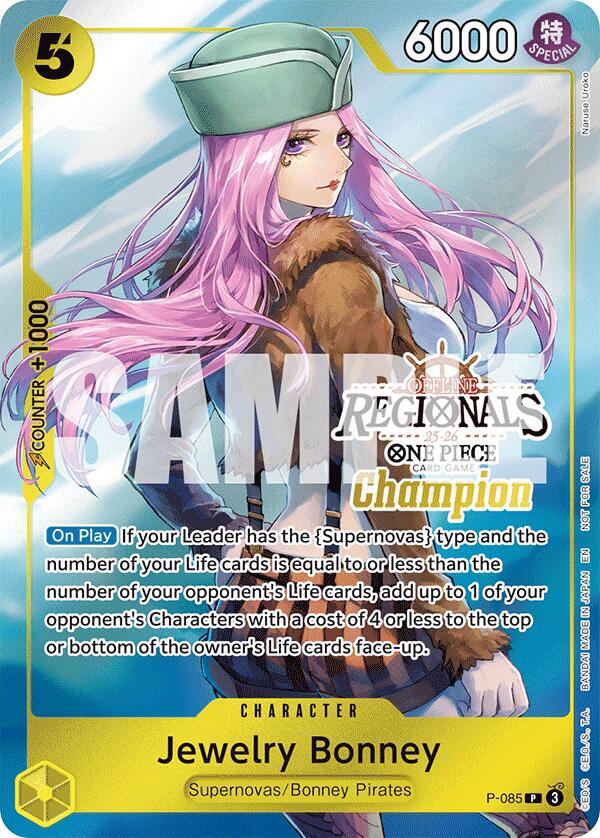 Jewelry Bonney (Offline Regional Champion Card Set P-085 - One Piece Promo kart görseli
