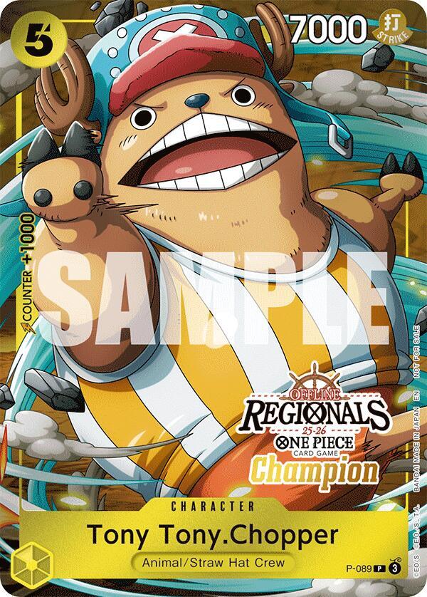 Tony Tony.Chopper (Offline Regional Champion Card  P-089 - One Piece Promo kart görseli