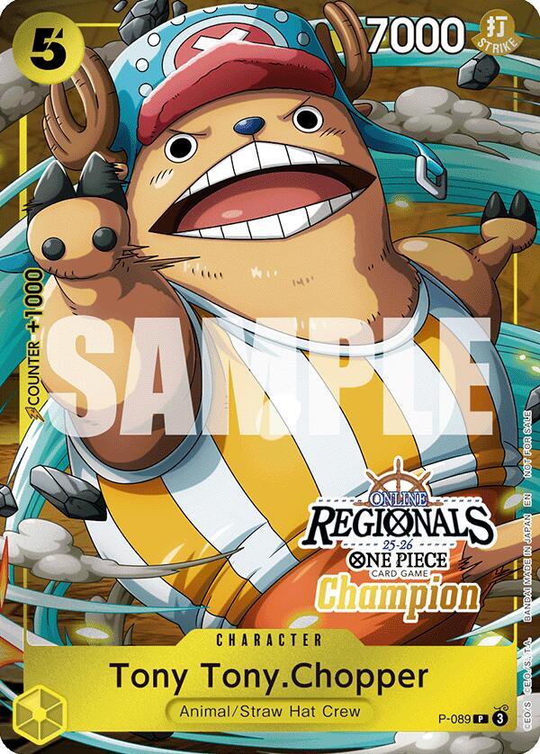 Tony Tony.Chopper (Online Regional Champion Card S P-089 - One Piece Promo kart görseli