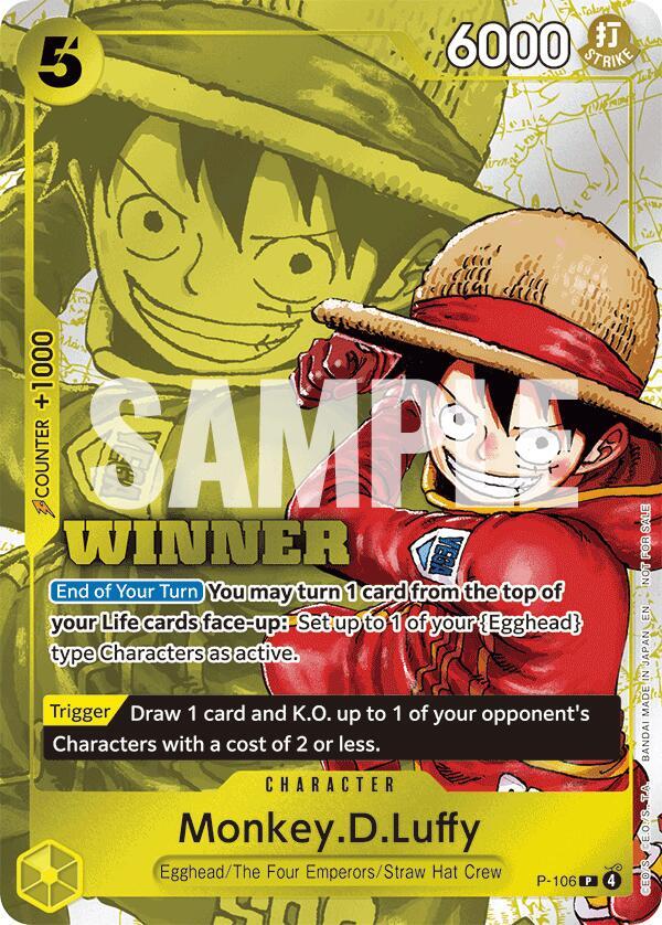 Monkey.D.Luffy (Winner Pack 2026 Vol. 2) P-106 - One Piece Promo kart görseli