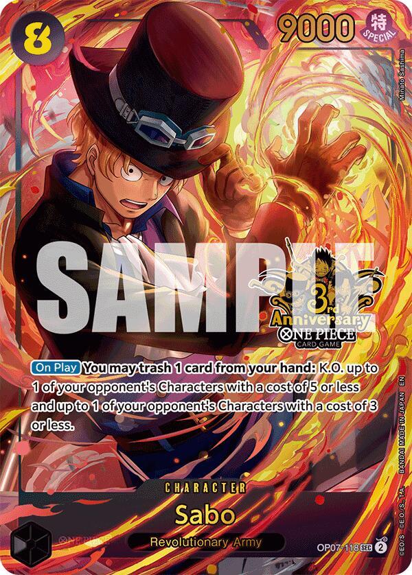 Sabo (Japanese Version 3rd Anniversary Set) OP07-118 - One Piece Promo kart görseli