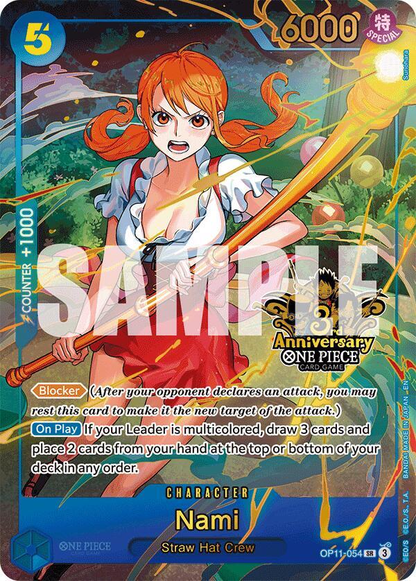 Nami (Japanese Version 3rd Anniversary Set) OP11-054 - One Piece Promo kart görseli