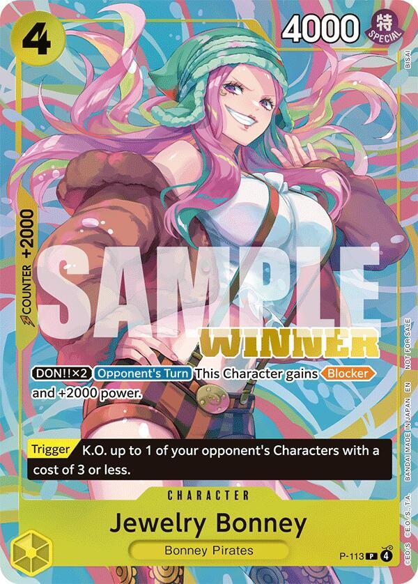 Jewelry Bonney (Heroines Battle Winner Pack) P-113 - One Piece Promo kart görseli