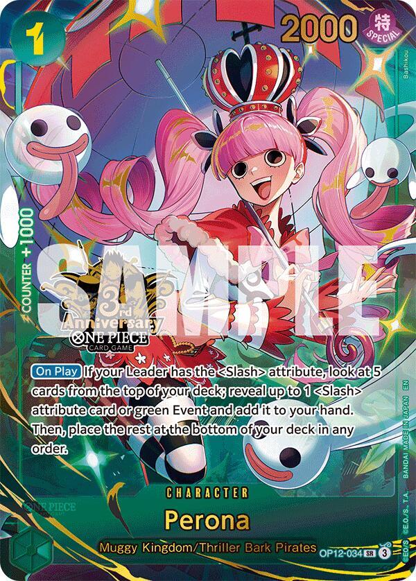Perona (Japanese Version 3rd Anniversary Set) OP12-034 - One Piece Promo kart görseli