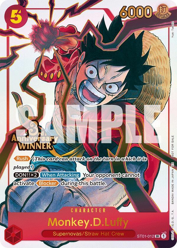 Monkey.D.Luffy - ST01-012 (3rd Anniversary Winner) ST01-012 - One Piece Promo kart görseli